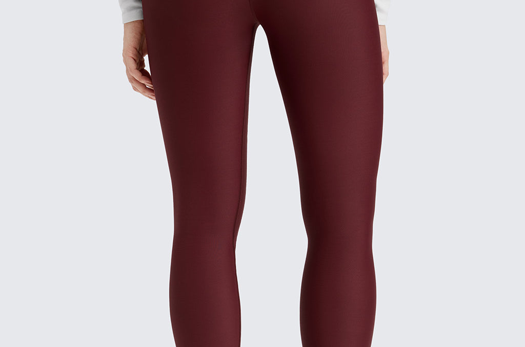 Women's Fleece Lined Leggings 28" Red Merlot