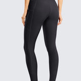 CRZ YOGA Women's Fleece Lined Leggings with Pockets 25'' True Navy