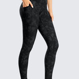 CRZ YOGA Women's Fleece Lined Leggings with Pockets 25'' True Navy