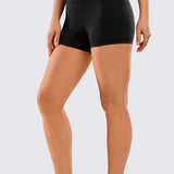 CRZ YOGA Women's Yoga Train High Rise Biker Shorts Nakedfeel Short 3'' Waves Blue