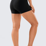 CRZ YOGA Women's Yoga Train High Rise Biker Shorts Nakedfeel Short 3'' Waves Blue