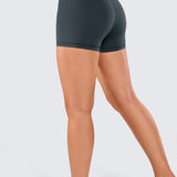 CRZ YOGA Women's Yoga Train High Rise Biker Shorts Nakedfeel Short 3'' Black