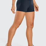 CRZ YOGA Women's Yoga Train High Rise Biker Shorts Nakedfeel Short 3'' Black Tie Dye Flowers