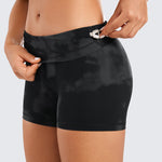 CRZ YOGA Women's Yoga Train High Rise Biker Shorts Nakedfeel Short 3'' Black
