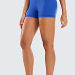CRZ YOGA Women's Yoga Train High Rise Biker Shorts Nakedfeel Short 3'' Waves Blue