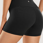 CRZ YOGA Women's Yoga High Rise Biker Shorts Butterluxe Shorts 4'' Deep Purple