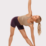 CRZ YOGA Women's Yoga High Rise Biker Shorts Butterluxe Shorts 4'' Deep Purple