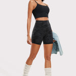 CRZ YOGA Women's Yoga High Rise Biker Shorts Butterluxe Shorts 6'' Black