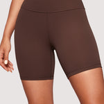 CRZ YOGA Women's Yoga High Rise Biker Shorts Butterluxe Shorts 6'' Dark Grey Camouflage 2