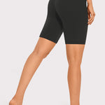 CRZ YOGA Women's Yoga High Rise Butterluxe Long Biker Shorts 8'' Black