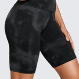 CRZ YOGA Women's Yoga High Rise Butterluxe Long Biker Shorts 8'' Black