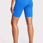 CRZ YOGA Women's Yoga High Rise Butterluxe Long Biker Shorts 8'' Sparkle Blue