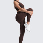 CRZ YOGA Women's Yoga Leggings 25" with Pockets Hot Fudge Brown