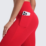 CRZ YOGA Women's Yoga Leggings 25" with Pockets Aurora Red