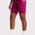 CRZ YOGA Women's Stretchy Pockets Shorts 8" Black