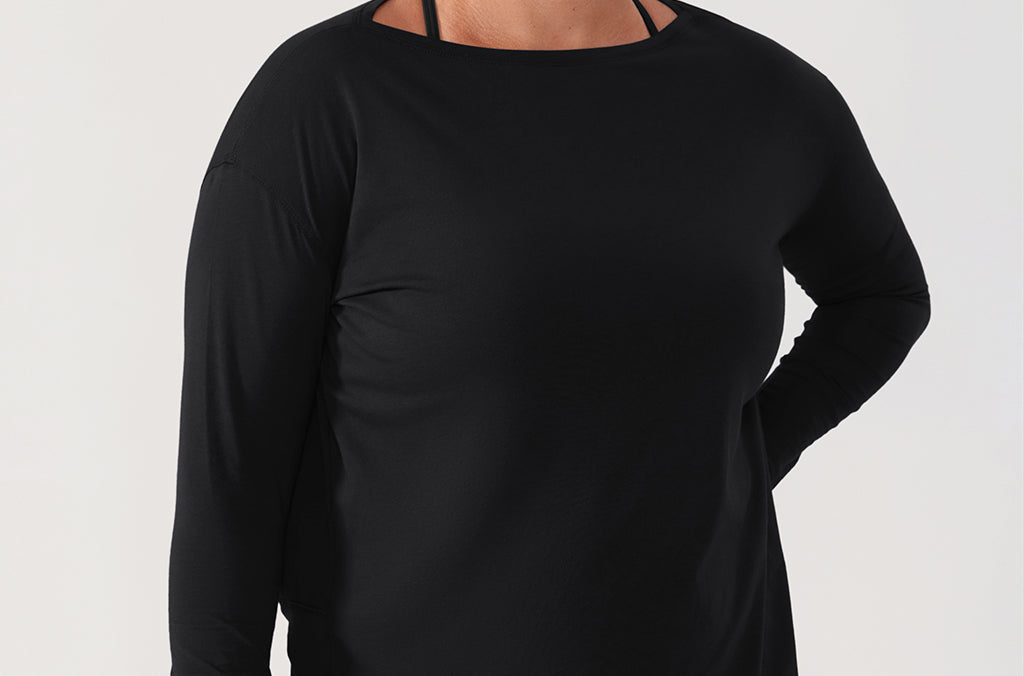 Women's Pima Cotton Boat Neck Long Sleeve Shirts Heathered Medium Grey