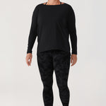 Women's Pima Cotton Boat Neck Long Sleeve Shirts Heathered Medium Grey