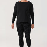 Women's Pima Cotton Boat Neck Long Sleeve Shirts Heathered Medium Grey