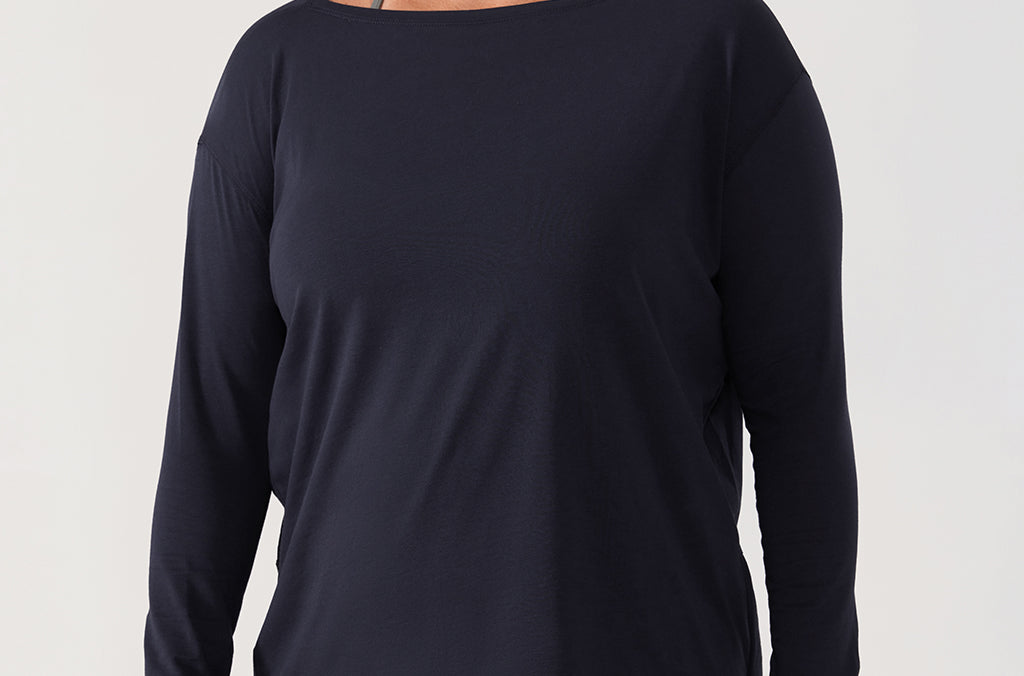 Women's Pima Cotton Boat Neck Long Sleeve Shirts White