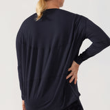 Women's Pima Cotton Boat Neck Long Sleeve Shirts White