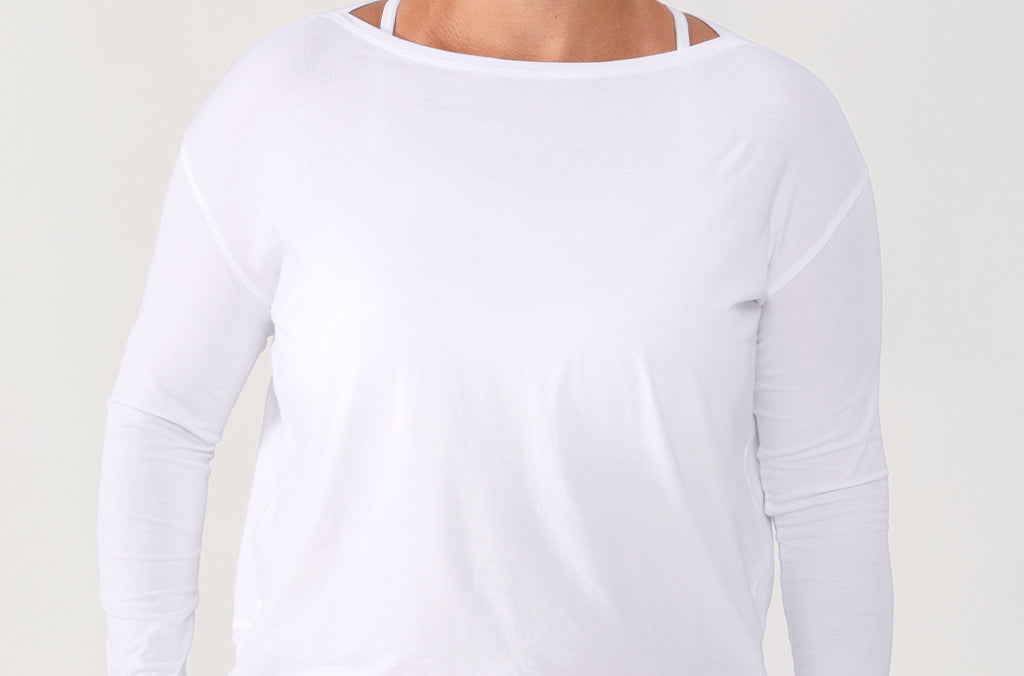 Women's Pima Cotton Boat Neck Long Sleeve Shirts Black