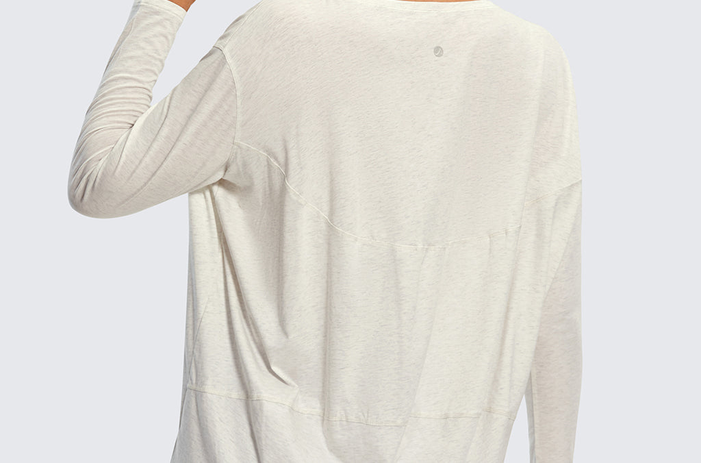 Women's Pima Cotton Boat Neck Long Sleeve Shirts Iced Iris