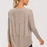 Women's Pima Cotton Boat Neck Long Sleeve Shirts White