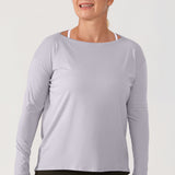 Women's Pima Cotton Boat Neck Long Sleeve Shirts Black