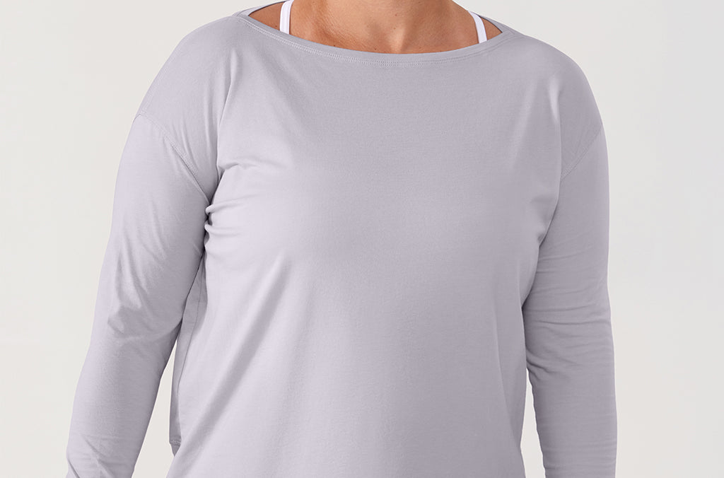 Women's Pima Cotton Boat Neck Long Sleeve Shirts Black