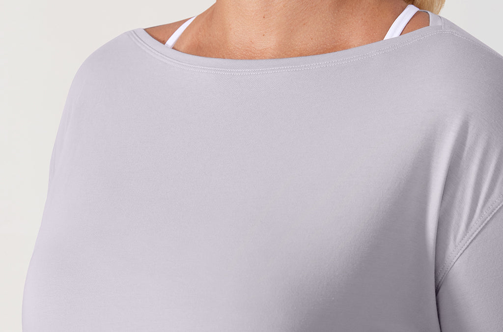 Women's Pima Cotton Boat Neck Long Sleeve Shirts Black