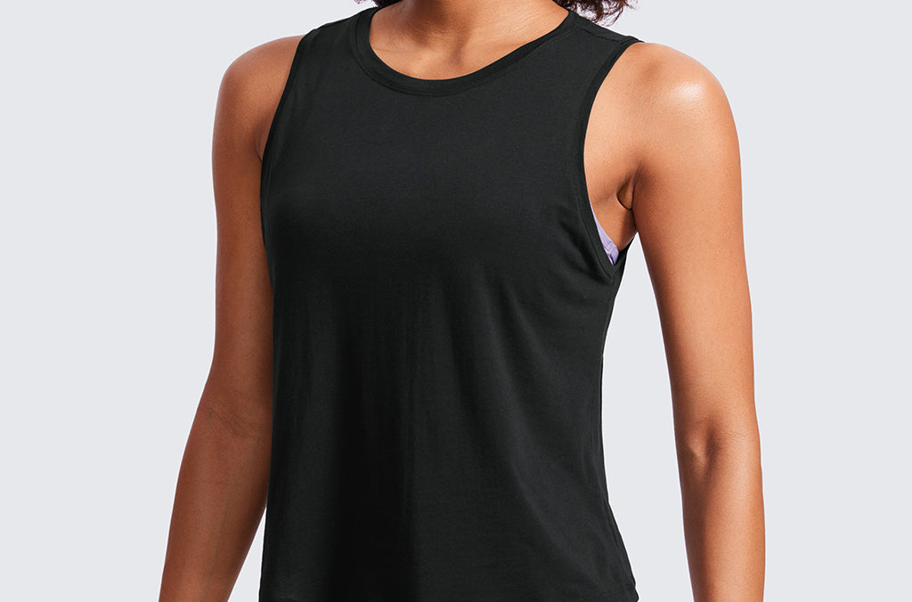 Women's Pima Cotton Cropped Tank Top Graphite Green