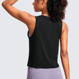 Women's Pima Cotton Cropped Tank Top Graphite Green