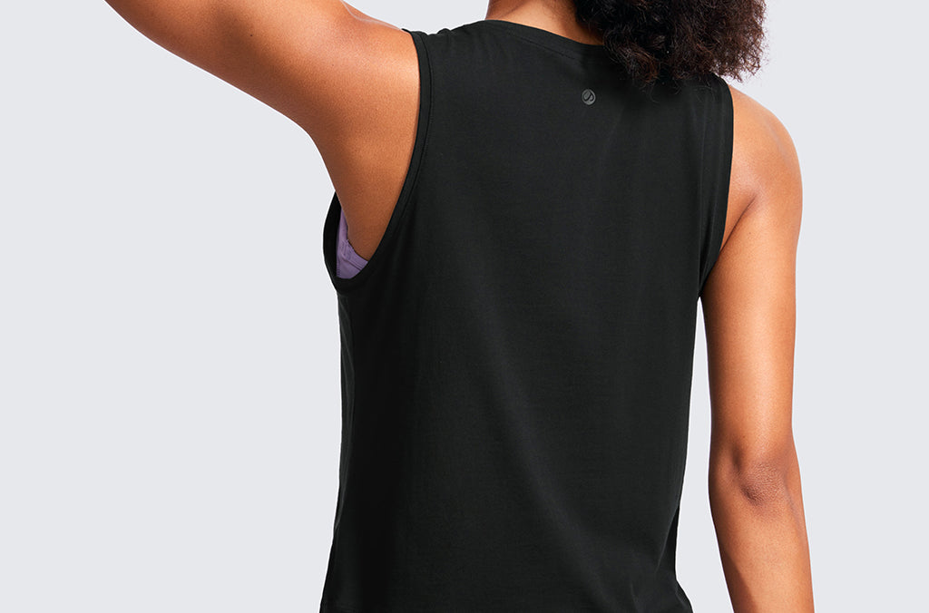 Women's Pima Cotton Cropped Tank Top Graphite Green