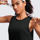 Women's Pima Cotton Cropped Tank Top Graphite Green