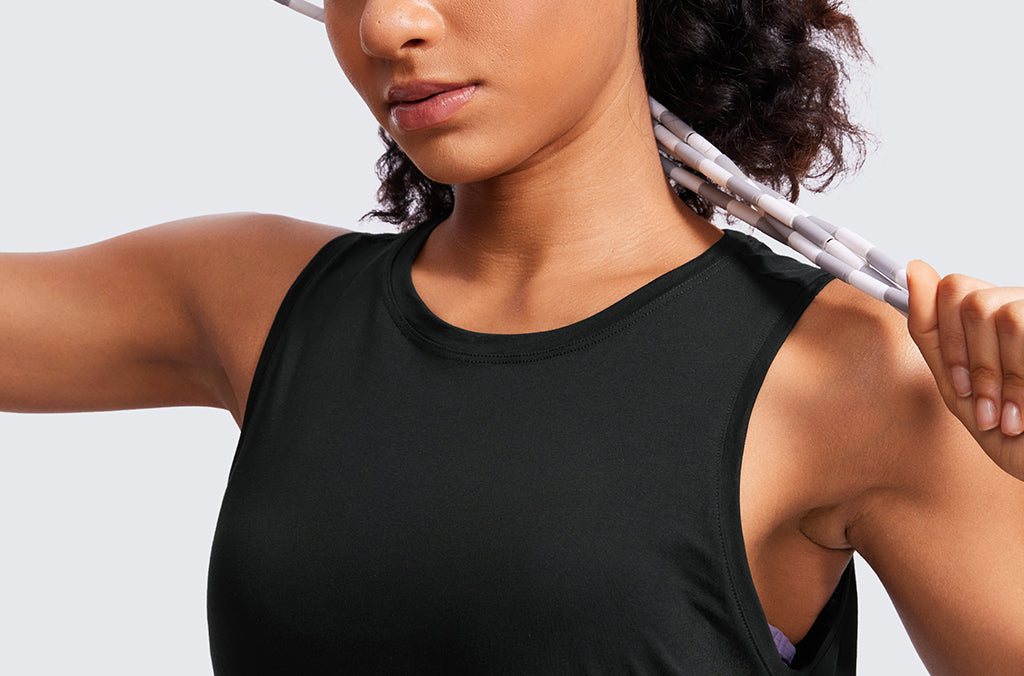 Women's Pima Cotton Cropped Tank Top Graphite Green