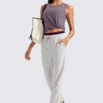 Women's Pima Cotton Cropped Tank Top Black