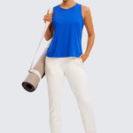 Women's Pima Cotton Cropped Tank Top purple gray