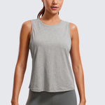 Women's Pima Cotton Cropped Tank Top purple gray