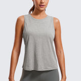 Women's Pima Cotton Cropped Tank Top purple gray