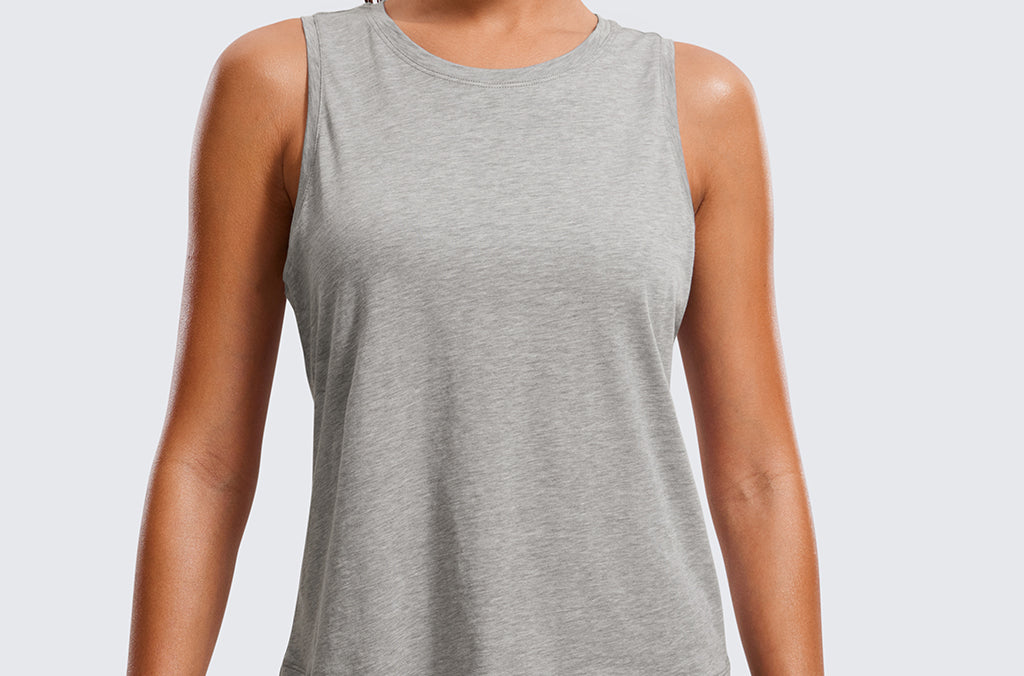 Women's Pima Cotton Cropped Tank Top purple gray
