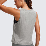 Women's Pima Cotton Cropped Tank Top purple gray