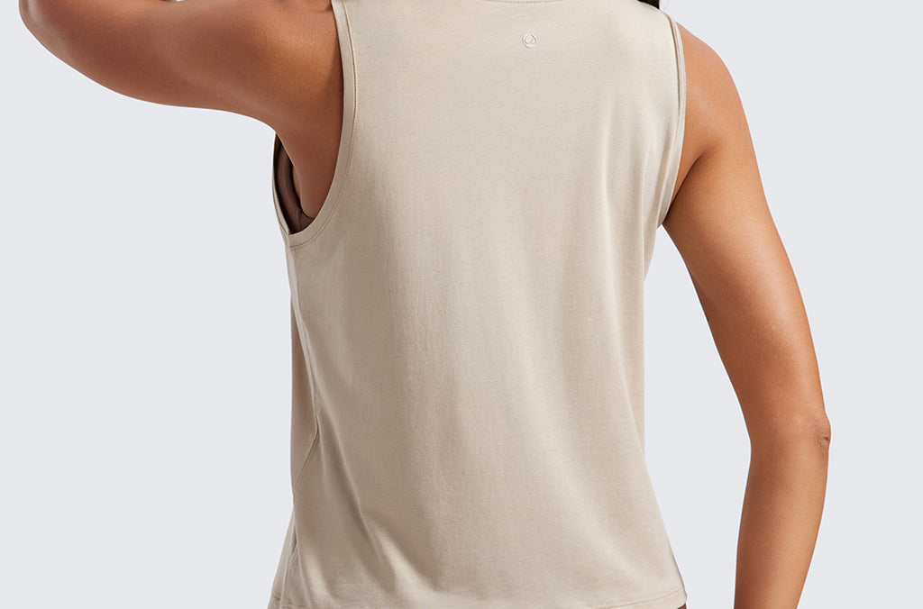 Women's Pima Cotton Cropped Tank Top Black