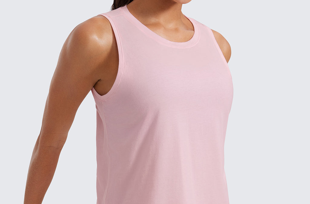 Women's Pima Cotton Cropped Tank Top purple gray