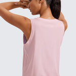 Women's Pima Cotton Cropped Tank Top Mojave Tan