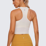 Women's Seamless Ribbed Cropped Tank Top Sparkle Blue