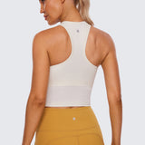 Women's Seamless Ribbed Cropped Tank Top Sparkle Blue