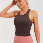 Women's Seamless Ribbed Cropped Tank Top Misty Merlot