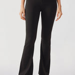 CRZ YOGA Women's V Cross Waist Flare Leggings 31'' Black