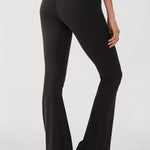 CRZ YOGA Women's V Cross Waist Flare Leggings 31'' Black