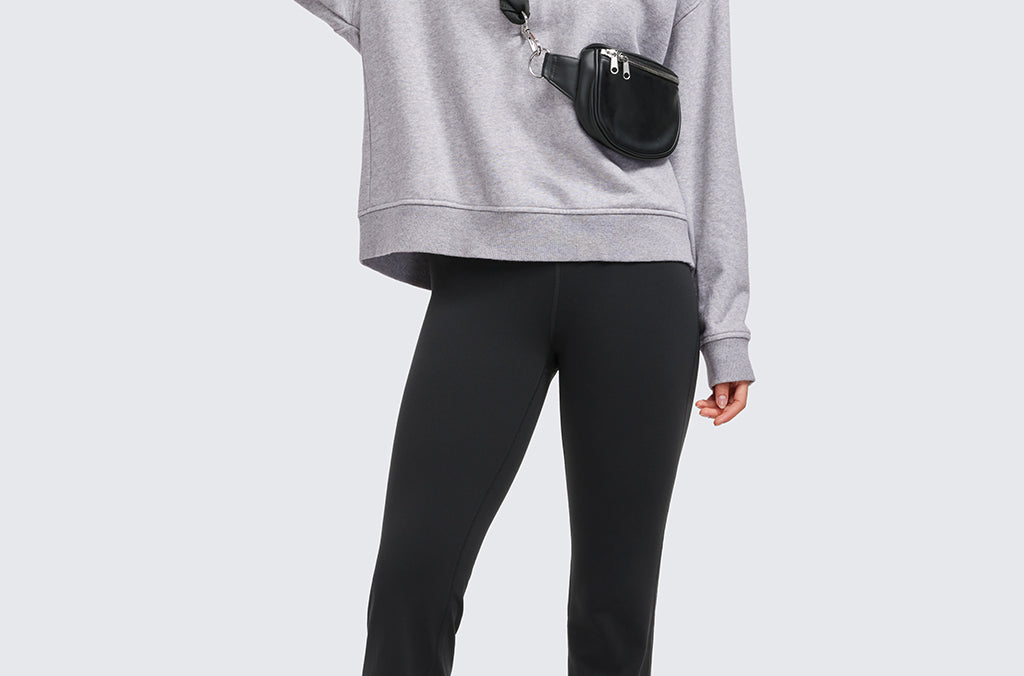 CRZ YOGA Women's High Waist Flare Leggings 32" True Navy